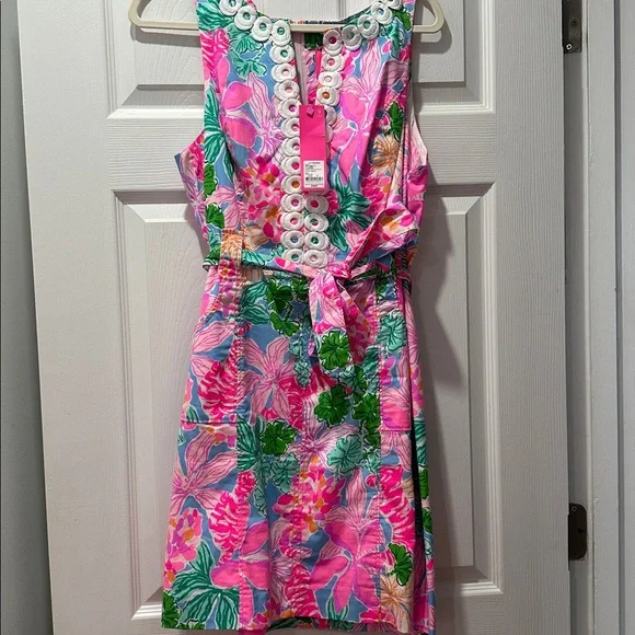 Lilly Pulitzer Pink and Blue Floral Dress - Picture 1 of 6